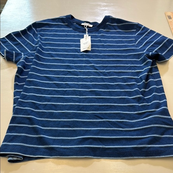 Madewell Indigo-Dyed Slub Tee Size Large - Picture 3 of 10